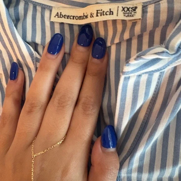 Abercrombie & Fitch Blue and White Striped Shirt - Picture 2 of 2